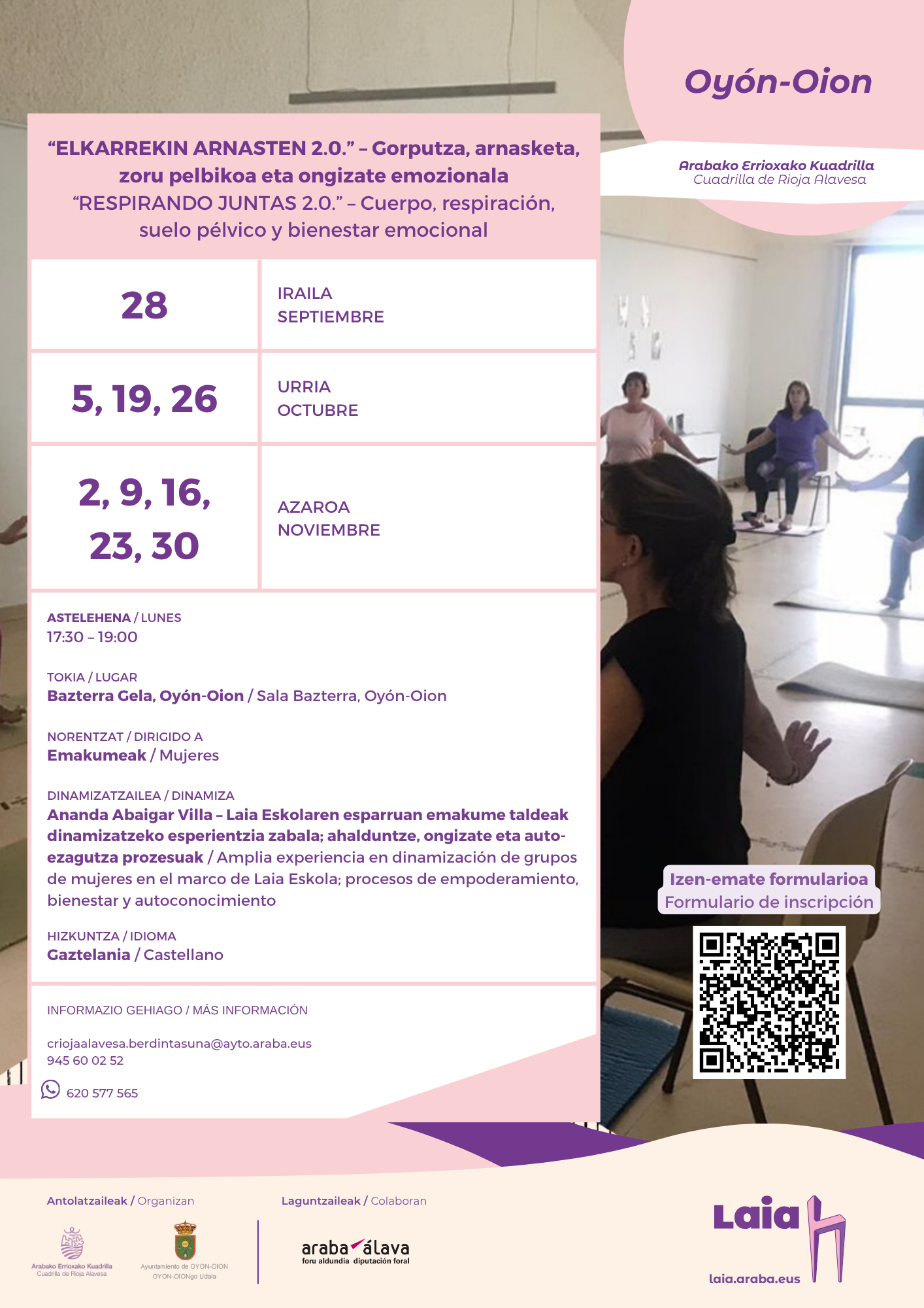 “RESPIRANDO JUNTAS 2.0” – Cuerpo, respiración, suelo pélvico y bienestar emocional