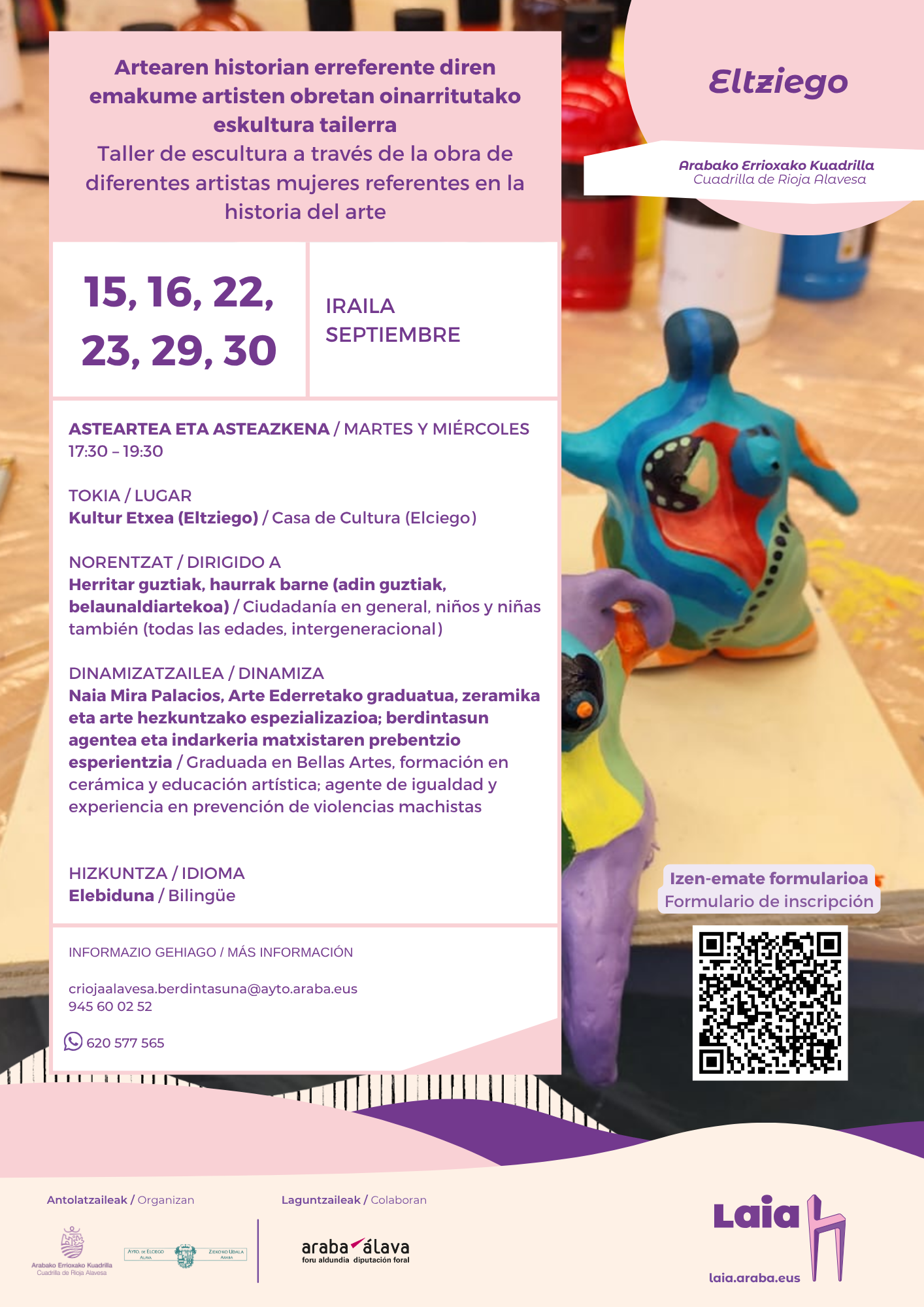 ELCIEGO -Taller de escultura a través de la obra de diferentes artistas mujeres referentes en la historia del arte
