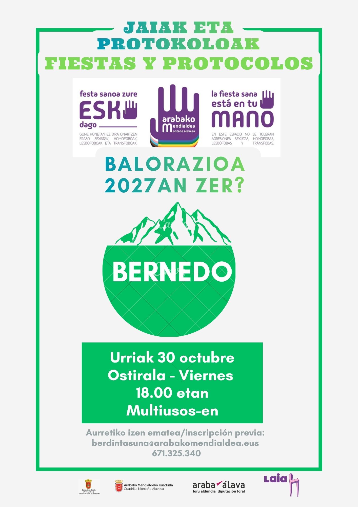 BERNEDO - Jai-testuinguruko protokoloak baloratzeko saioak