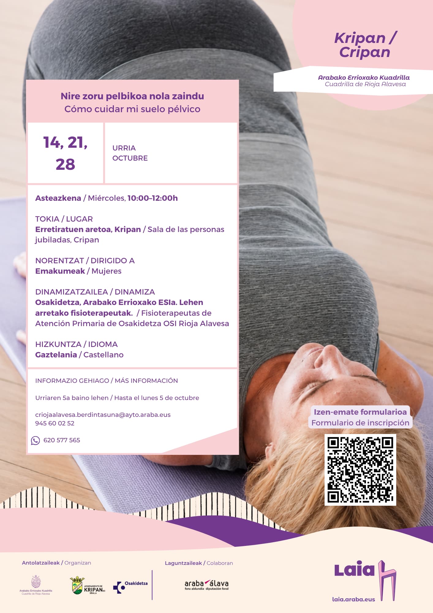 Taller: cómo cuidar mi suelo pélvico – Cripan